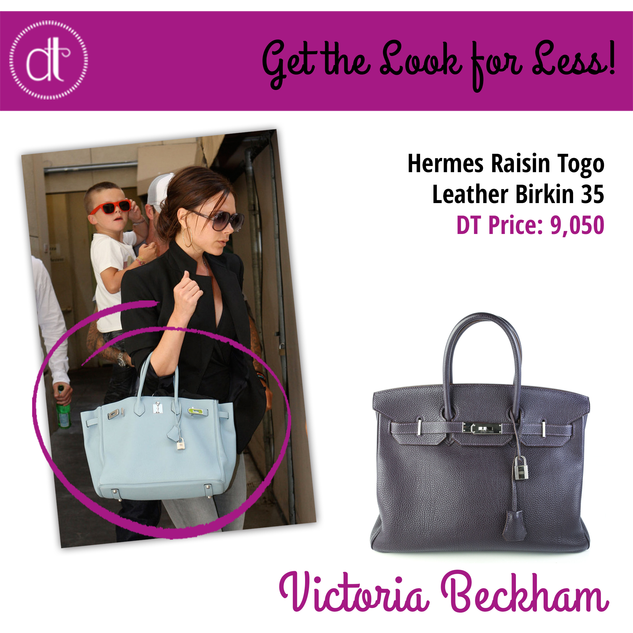 Victoria Beckham with a birkin Bag